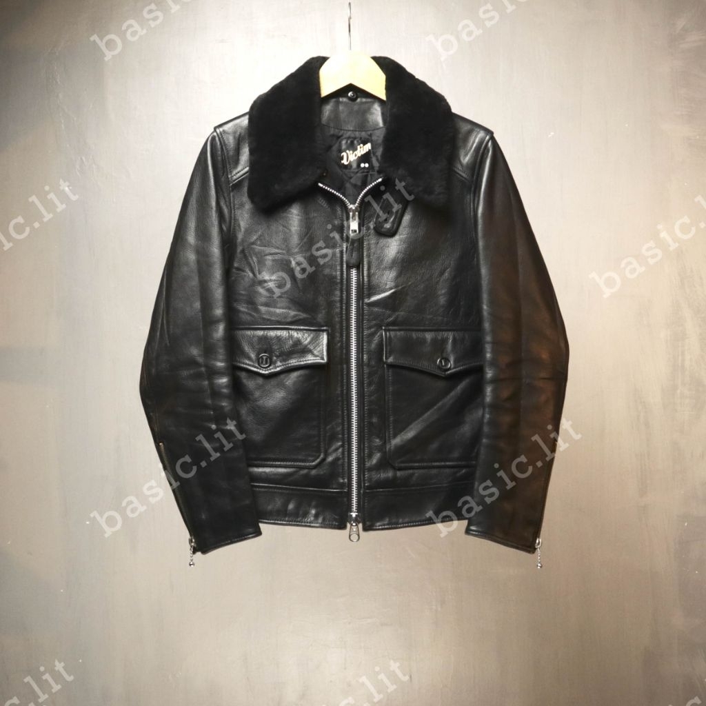 Victim jp aviator leather jacket