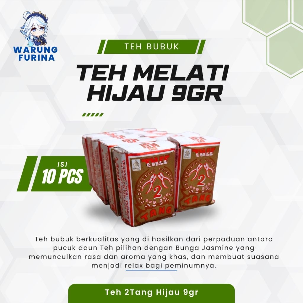 

2Tang Teh Bubuk Jasmine Tea Hijau 9gr