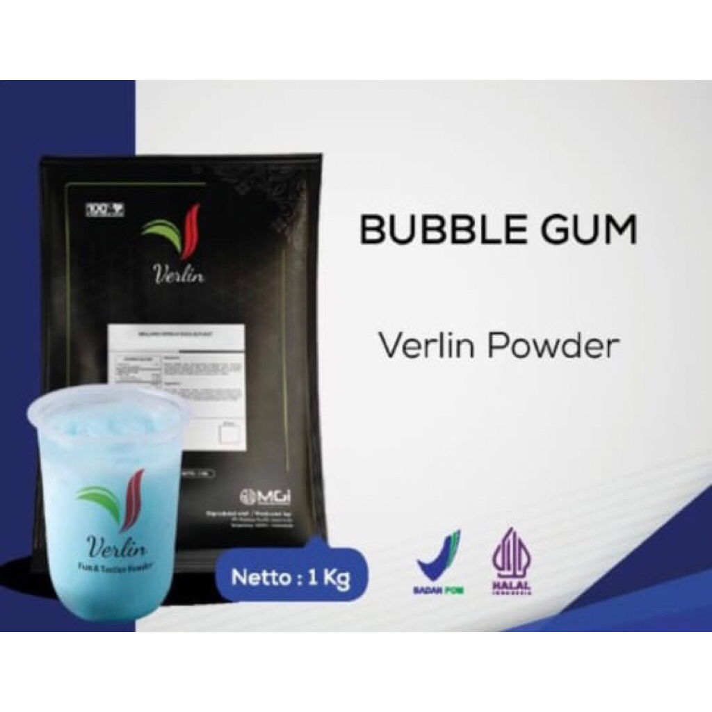 

Verlin Drink Powder rasa bubble gum kemasan 1 kg/ bubuk. Bubuk minuman kekinian.