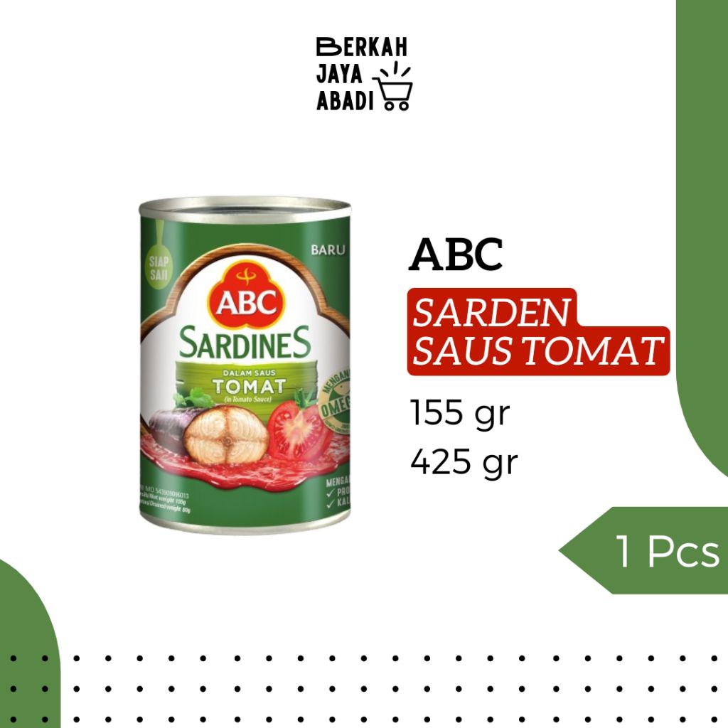 

ABC Sarden Saus Tomat | 155 gr | 425 gr | Sarden Murah | Grosir