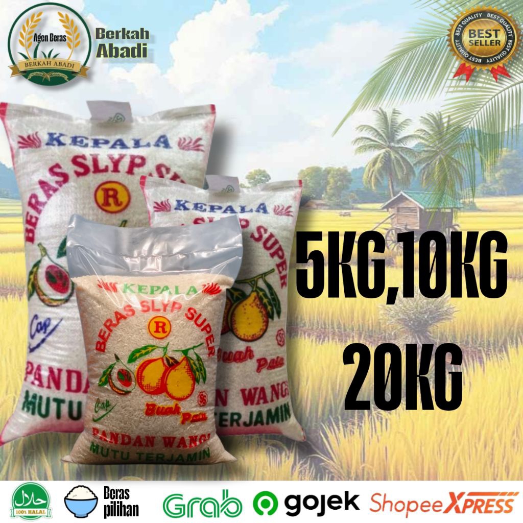 

Beras Cap Buah Pala Pandan Wangi 5KG 10KG 20KG Berkualitas Premium Nasi pulen & Enak