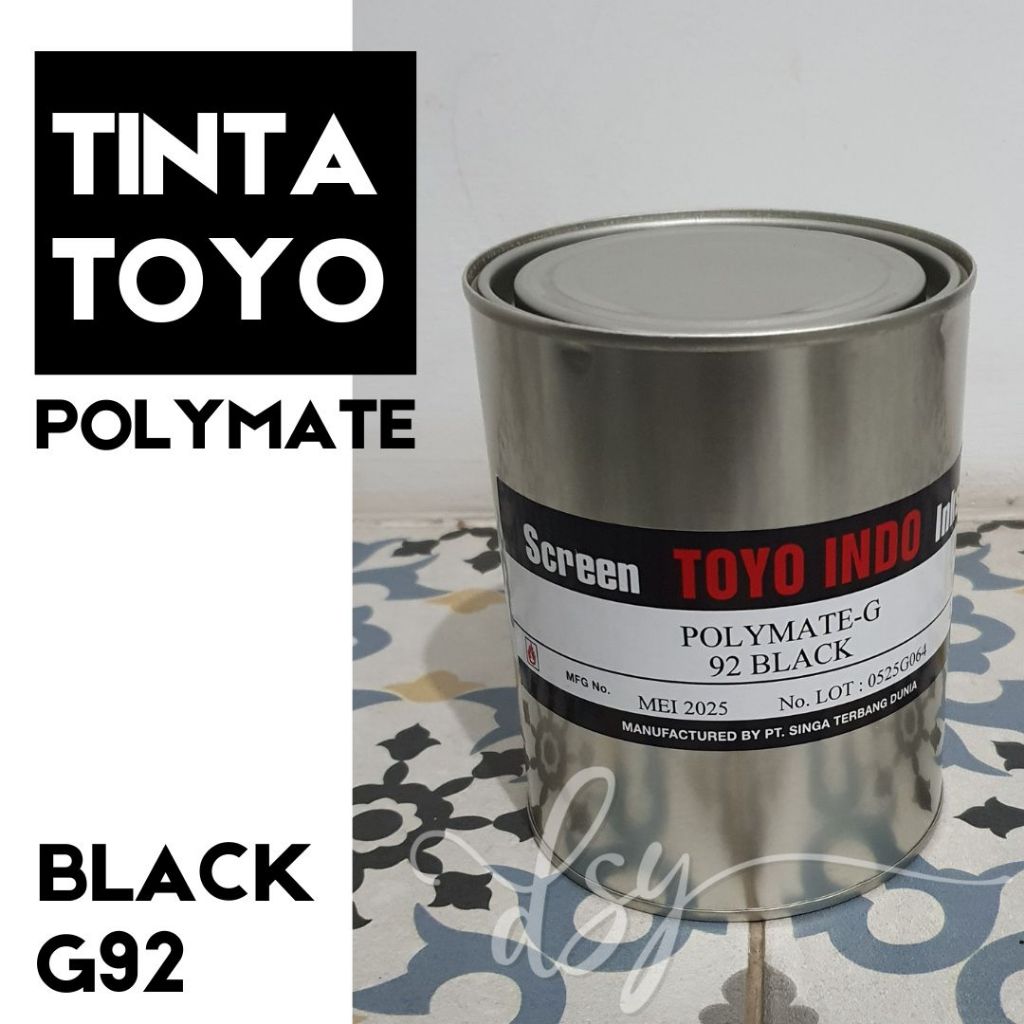 

TINTA TOYO POLYMATE BLACK G92 HITAM CAT SABLON PLASTIK 1 KG