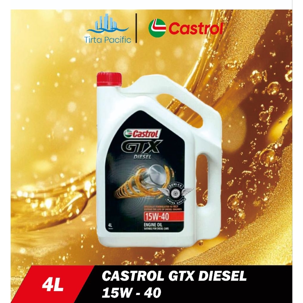 Oli Mobil Castrol GTX Diesel 15w40 / 15w-40 4L Original