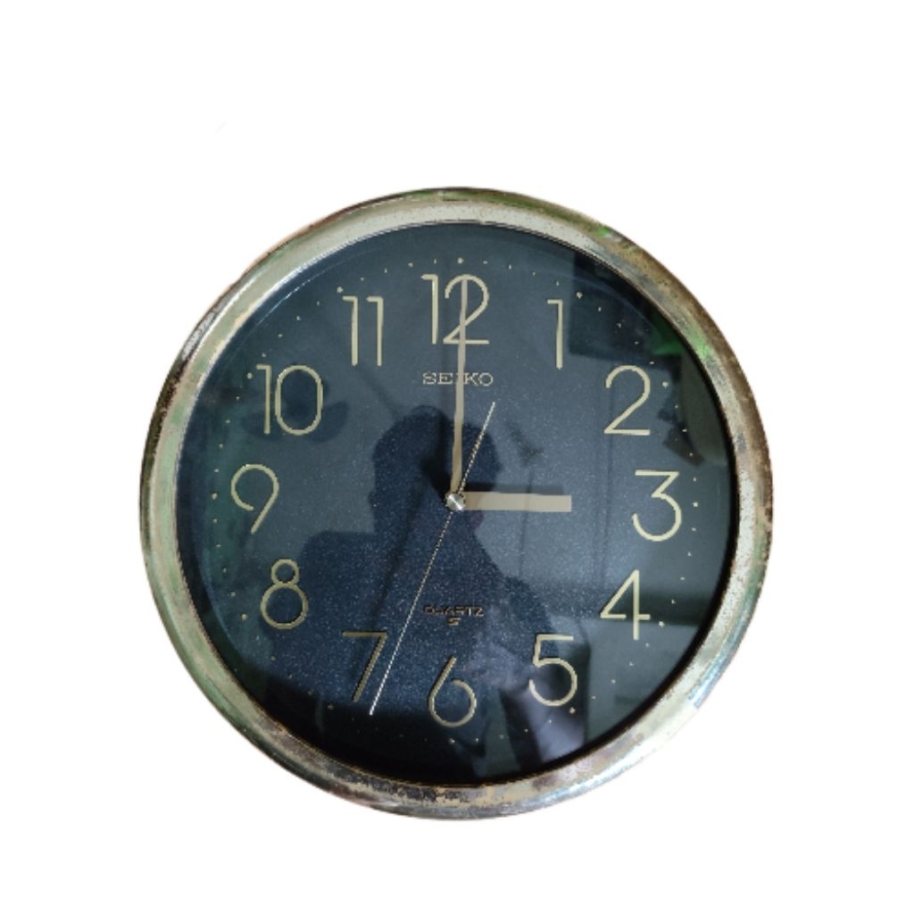 Jam Dinding second Seiko, Cover Original & mesin Baru Quartz (Free Batu baterai)