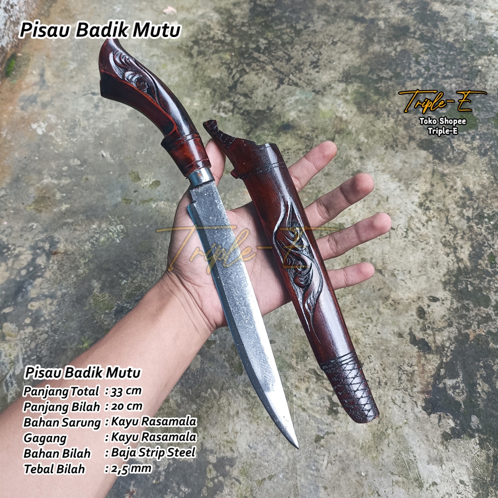 Pisau Dapur (Sembelih) Full Ukir Inul