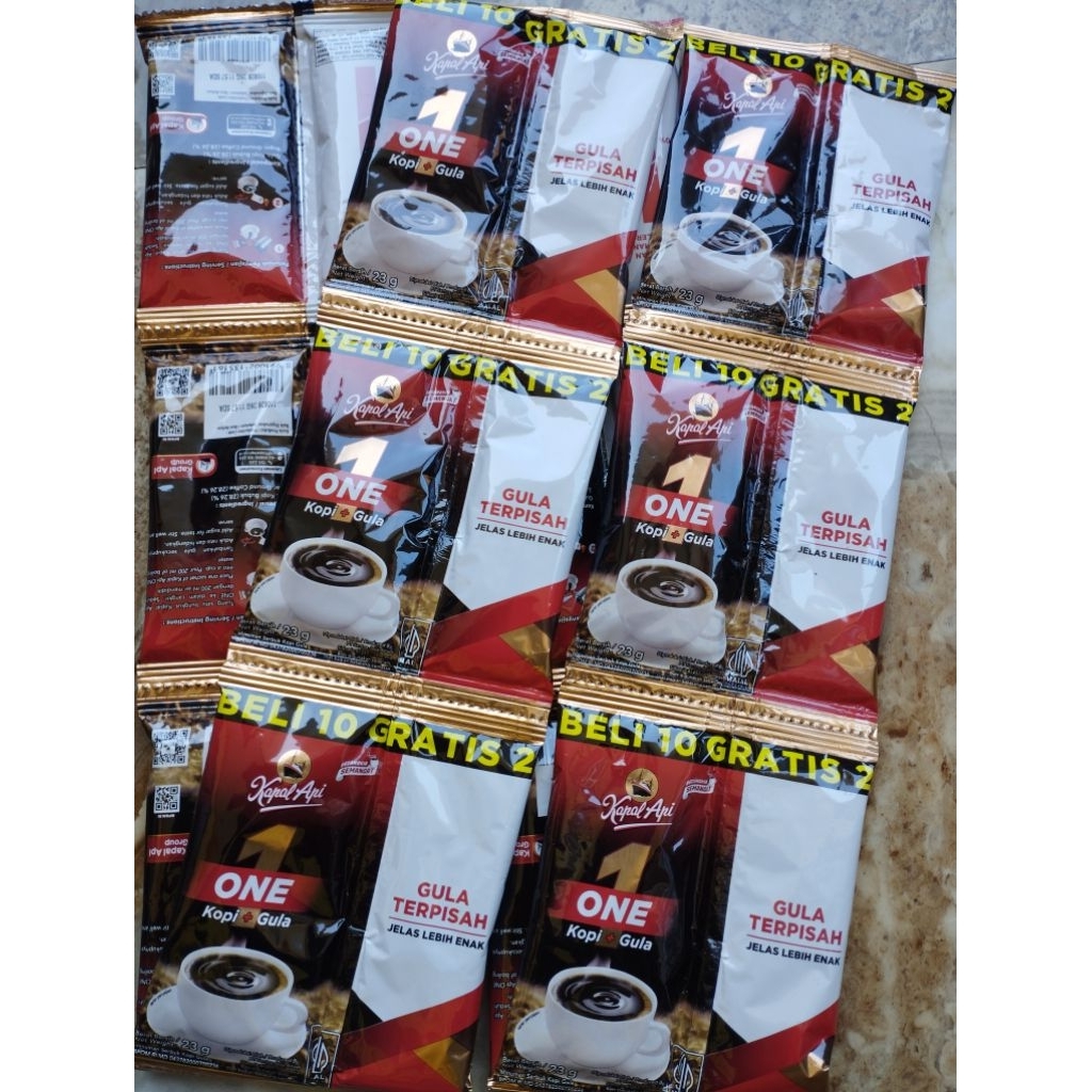 

Forcysn Kapal Api One Gula Terpisah 12 Sachet 23Gram-Coffee-Kopi