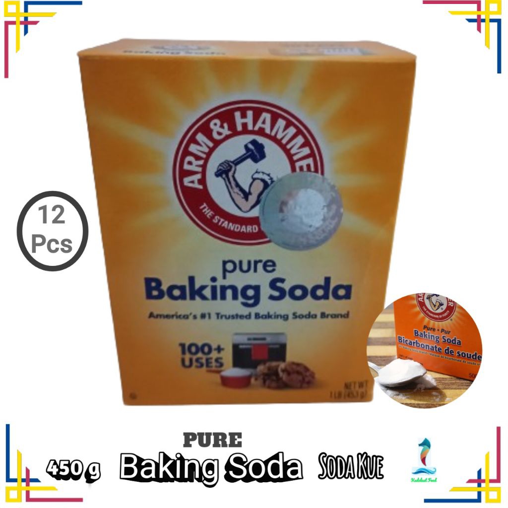

[12 pcs] Arm & Hammer; Baking Soda; Soda Kue; 453 g; paket isi 12 pcs