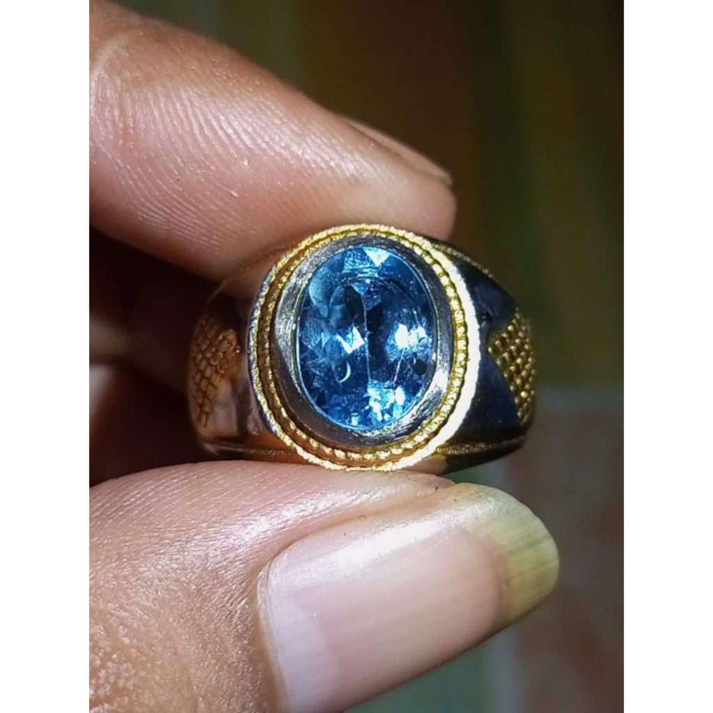 Natural Batu Permata Blue Topaz Elektrik Dan Zamrud