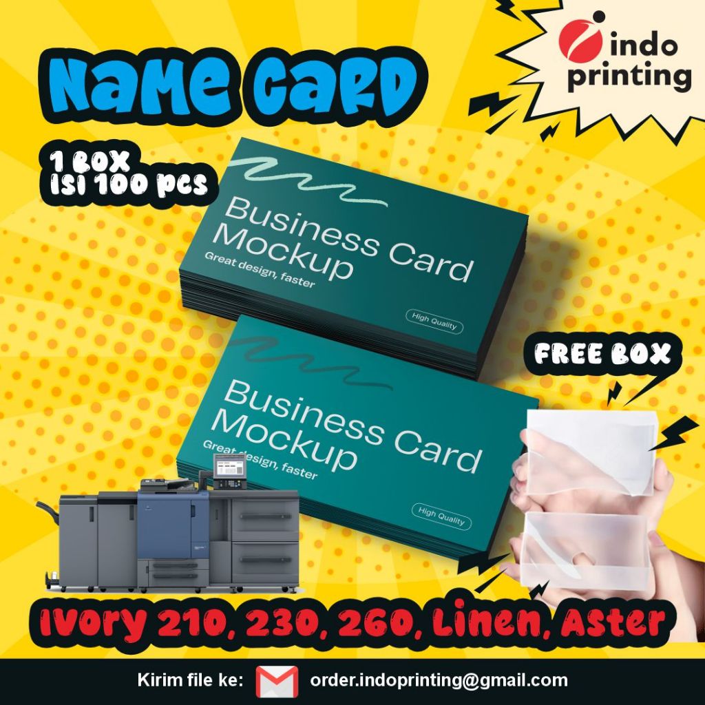

CETAK KARTU NAMA 2 SISI [isi 100pcs] FREE BOX