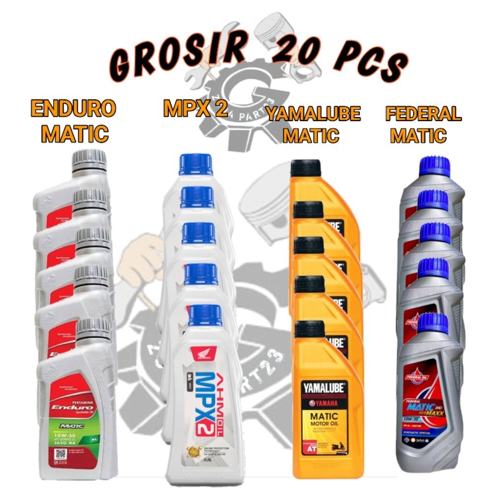 GROSIR ( 20 PCS MIX ) OLI ENDURO MATIC MPX2 YAMALUBE MATIC FEDERAL MATIC OLI PELUMAS MESIN MOTOR BES