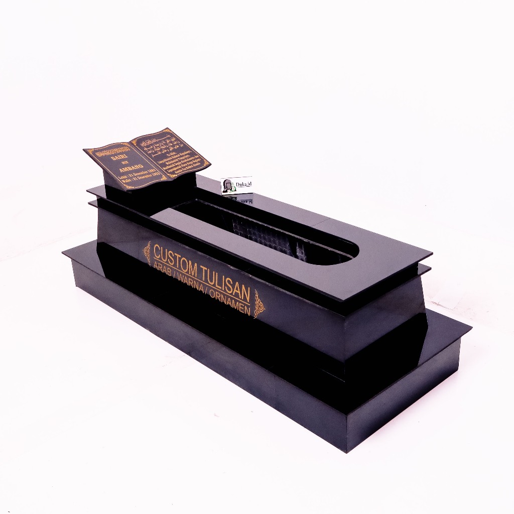 DUKA.ID - BADAN MAKAM KIJING GRANIT TILE 3 TRAP  MODEL BUKU / TANPA NISAN + FREE PACKING KAYU S13