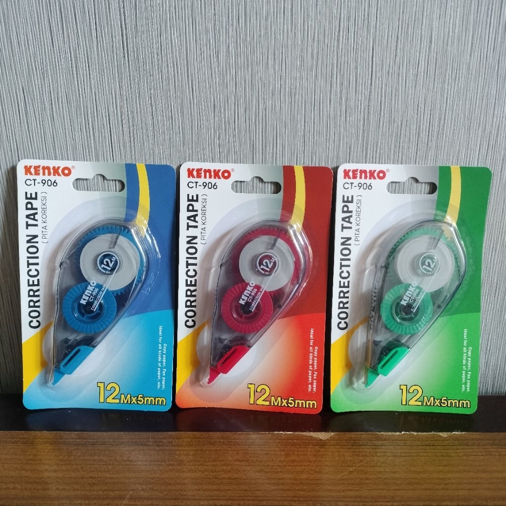 

Tipe-ex Roll Kenko CT-906 / Correction Tape Roll 12m x 5mm (per 1 pcs) (warna acak)