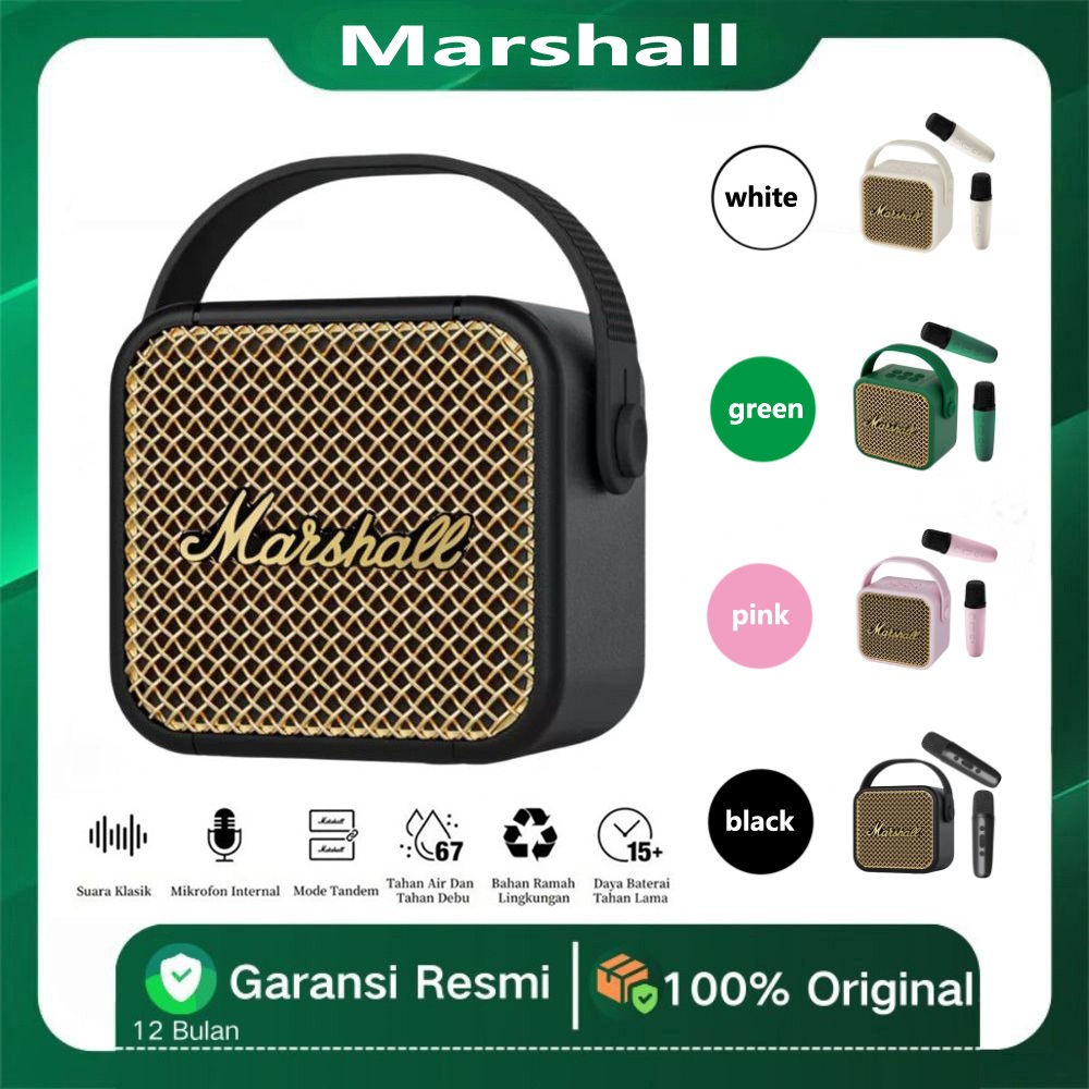 Marshall Portable Wireless Bluetooth Karaoke Mini Compact Speaker Outdoor Bass Boombox  Home Karaoke