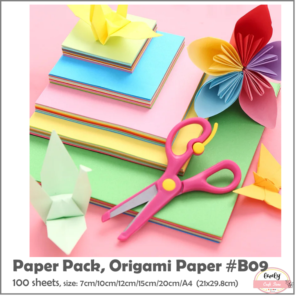 

LovelyCraftStore | 100sheets Origami Square Paper 10/20 colors Double Sided Folding Lucky Wish Paper Crane Craft DIY Colorful Scrapbooking