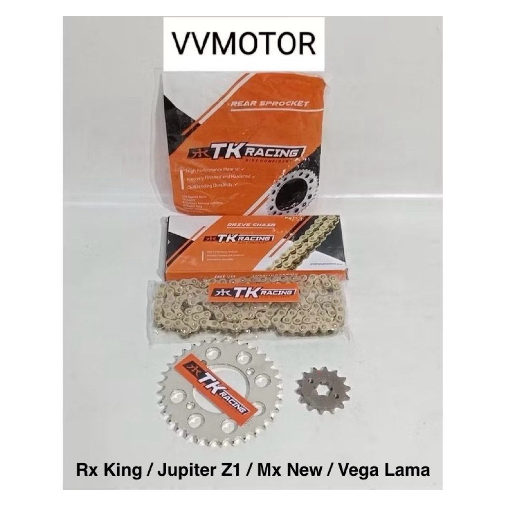 Sepaket Gear Set / Gir Set Tk Racing 428/415  RX KING/F1ZR/JUPITER Z LAMA/MX 06/MX NEW/VEGA LAMA/VEG