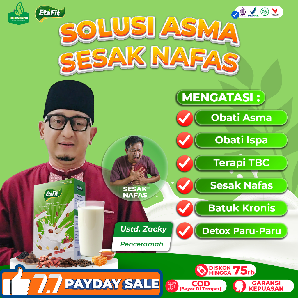 

ETAFIT Obat Detox Asma ISPA Sesak Nafas - Susu Kambing Etawa Murni Bubuk Asli 100% Original Herbal
