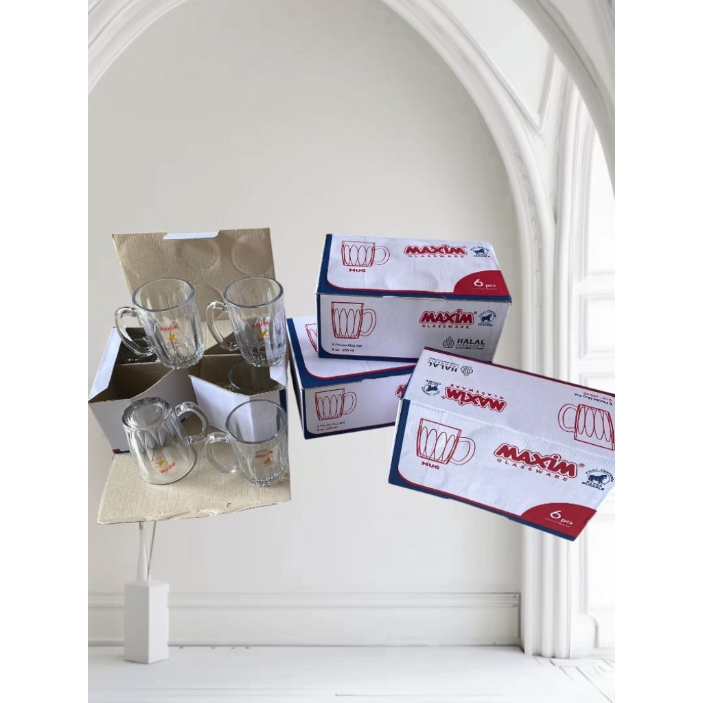 GELAS SET MAXIM 255 ML / GELAS KACA TEBAL MAXIM