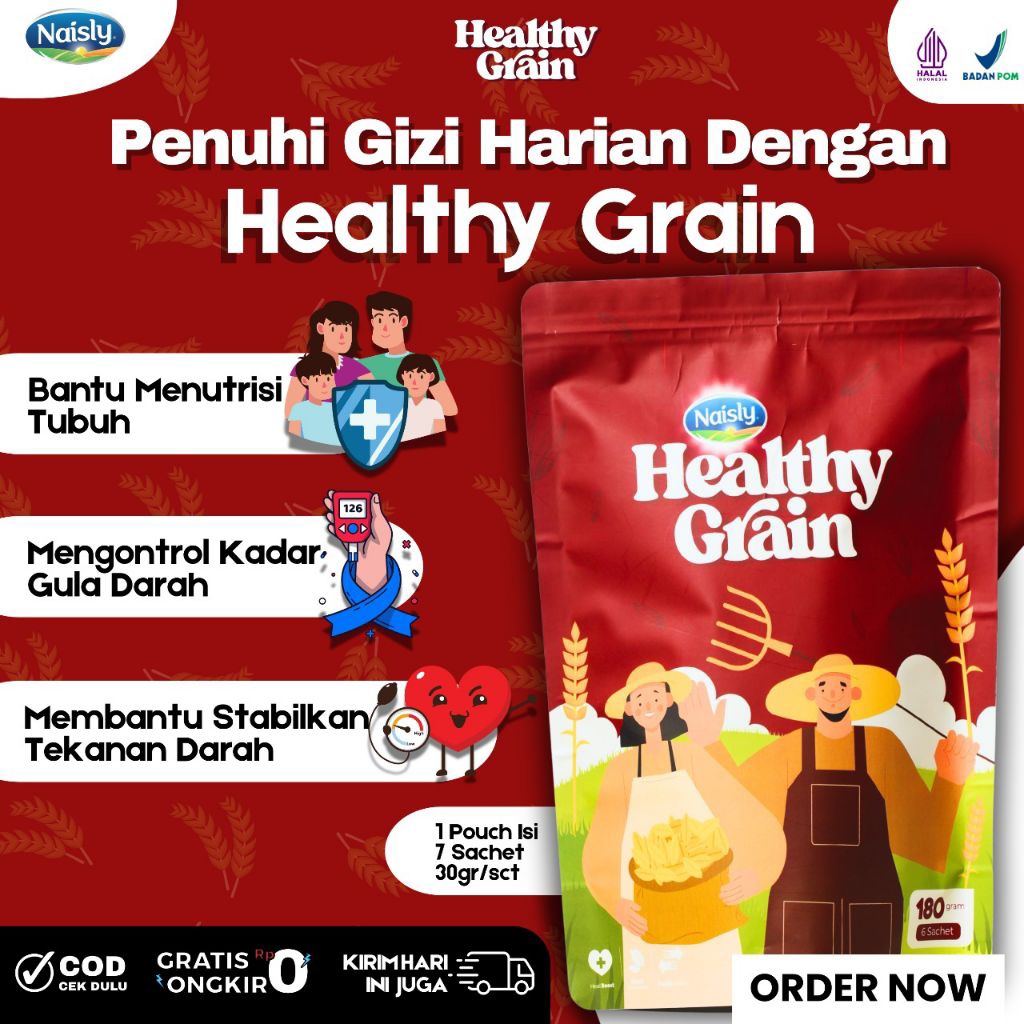 

Healthy Grain Minuman MultiGrain Memperlancar Darah Tinggi & Kolestrol Herbal BPOM