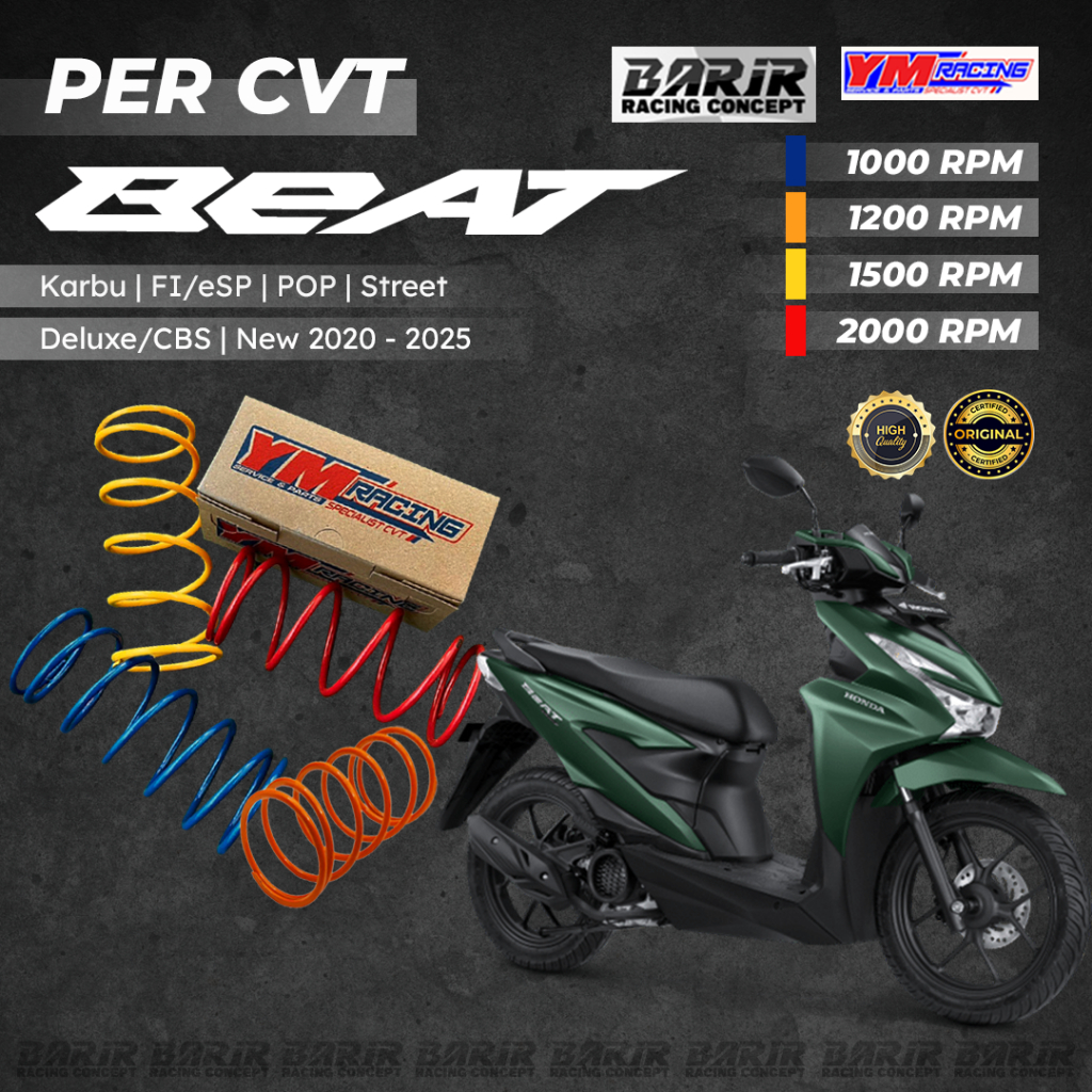 PER CVT BEAT YM RACING ( Karbu | FI/eSP | POP | Street | Deluxe/CBS | New 2020 - 2025 ) 1000 RPM /12