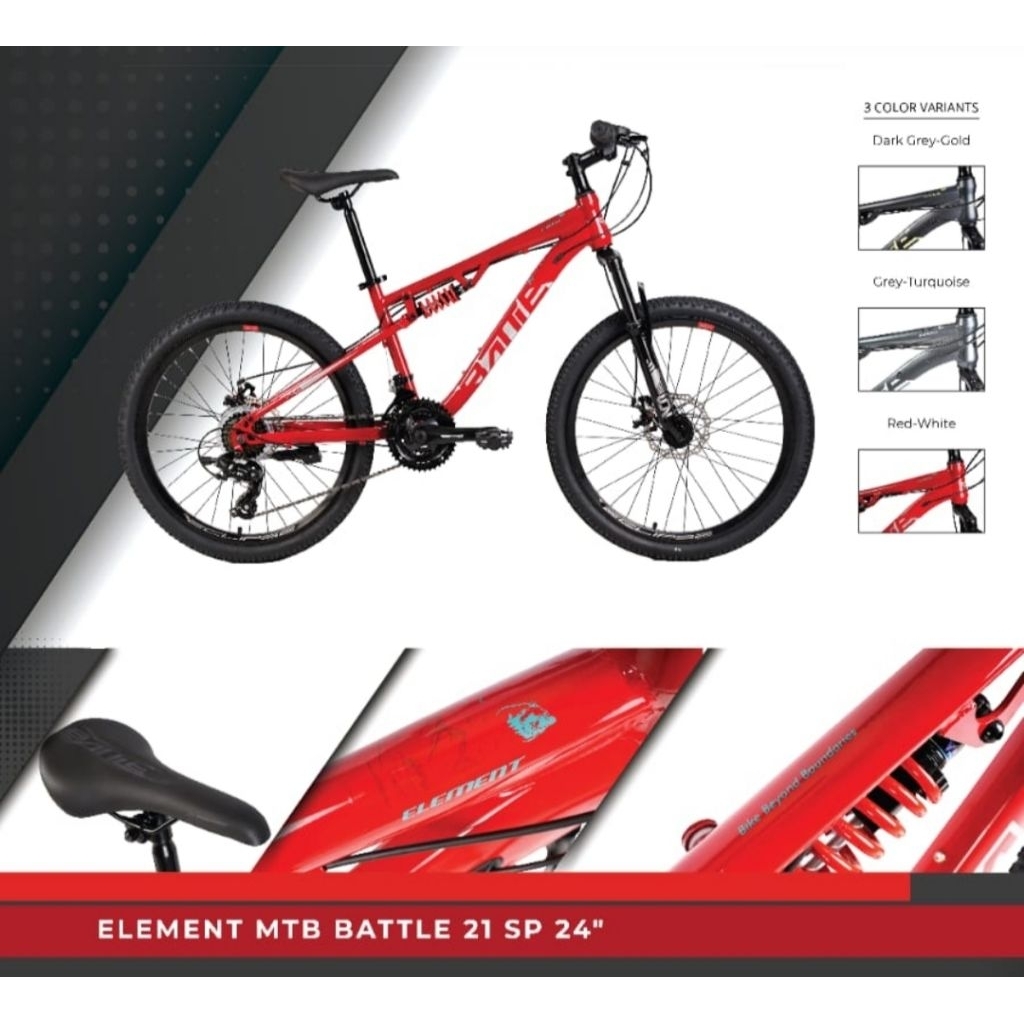 Sepeda MTB 24 inch BATTLE 21Speed By Element