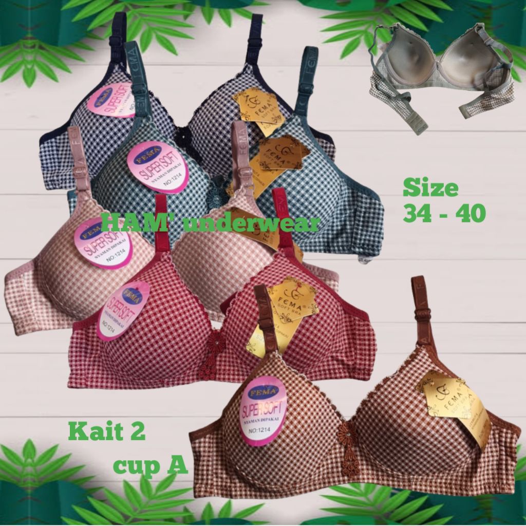Bh Fema motif kotak Busa sedang kait 2 Tanpa kawat