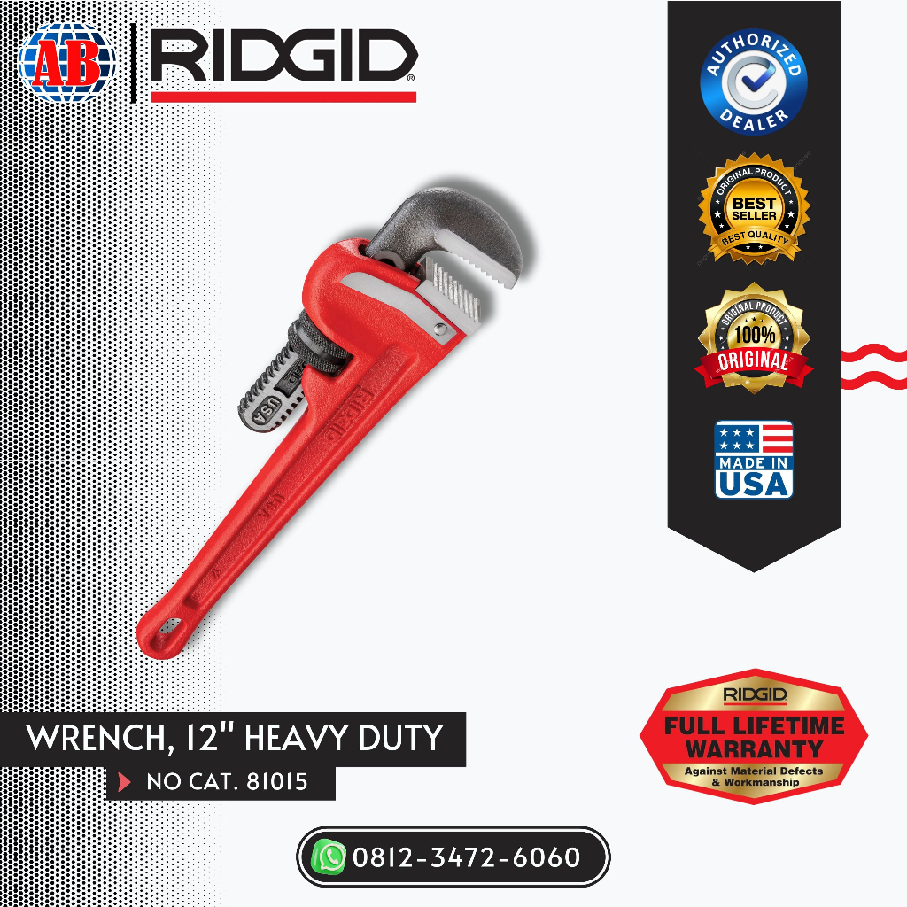 WRENCH, 10 RIDGID HD / KUNCI PIPA RIDGID 10" HEAVY DUTY