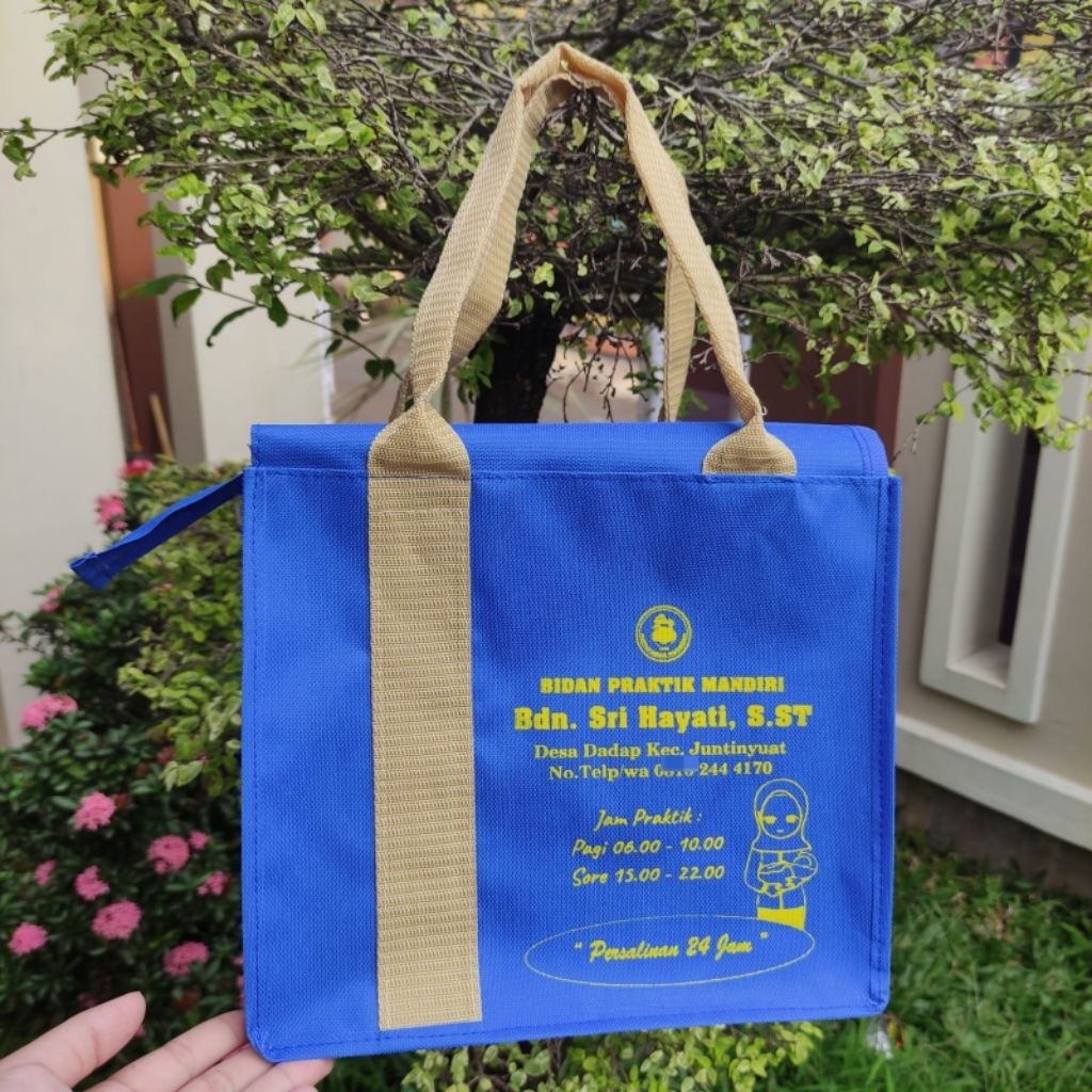 

Totebag Bidan/Hampers Klinik/Tas Bersalin/Tas Promosi Klinik