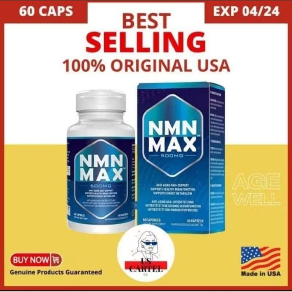 Nmn Max 500Mg Nad + Nicotinamide Mononucleotide 60 Capsules Usa