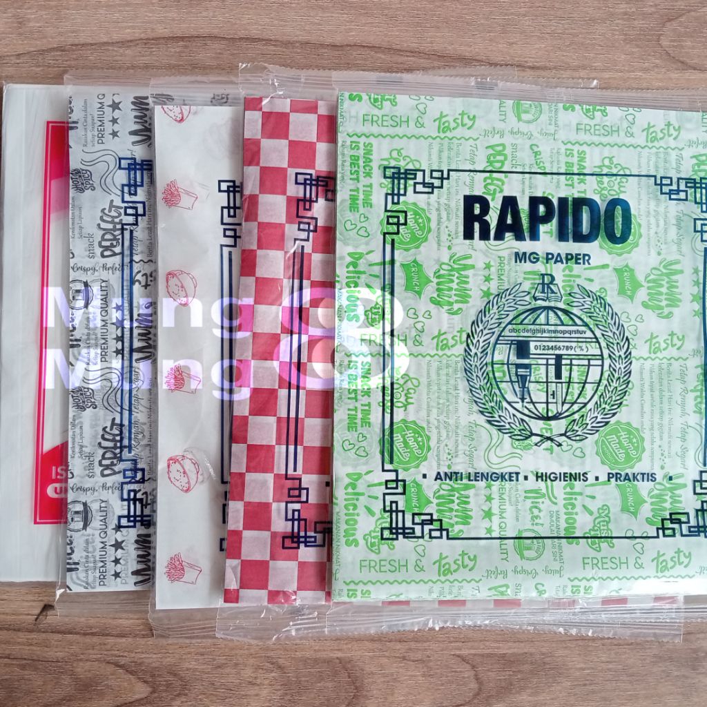 Kertas Nasi KFC / Kertas Bungkus Nasi POLOS / Kertas Bungkus Nasi MOTIF 25x27cm isi 100pcs