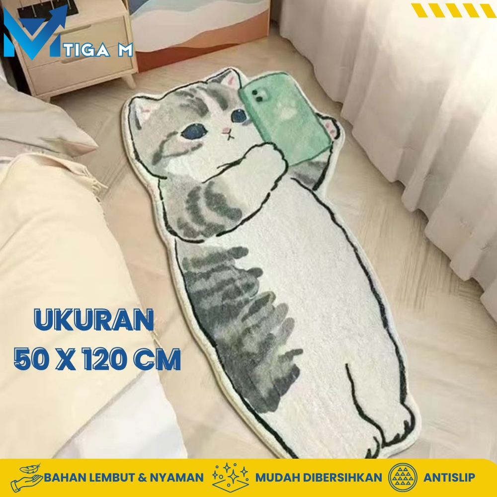 Karpet Samping Tempat Tidur Karpet Kamar Tidur Tikar Lantai Kartun Lucu / Karpet Lantai Aesthetic