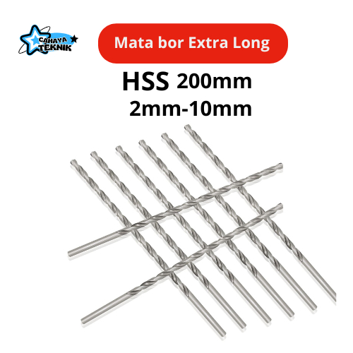 Mata Bor Long HSS 2mm-10mm Ekstra Panjang 200mm