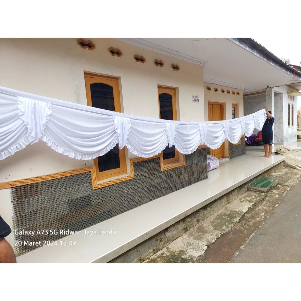 RUMBAI TENDA WR PUTIH POLOS / PONI TENDA / IDER IDER TENDA / REMPEL TENDA