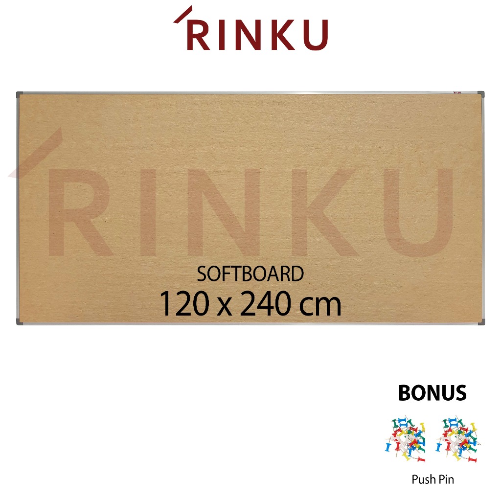 

Softboard Pin Board Cork Board Gantung Polos Rinku 120x240 cm