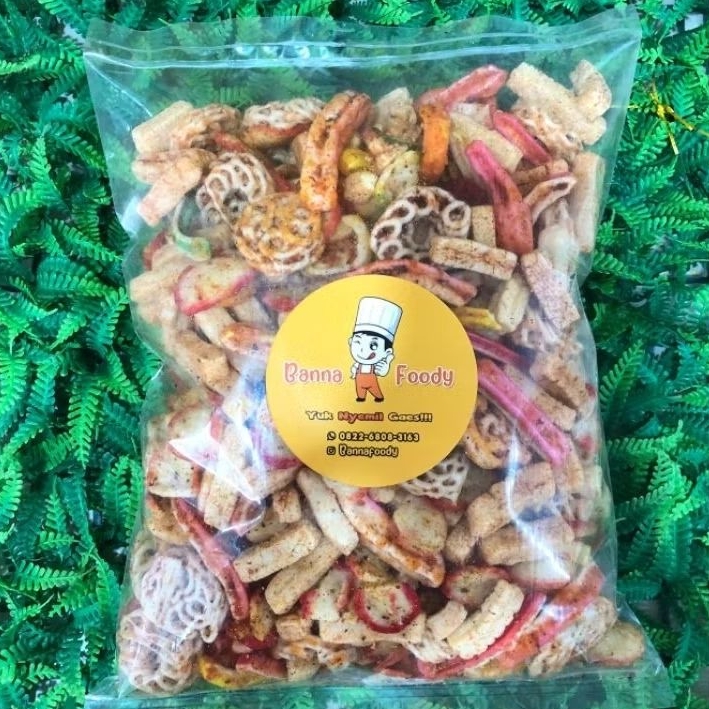 

KERUPUK SEBLAK CAMPUR BANNA FOODY ISI 500 GRAM | Banna Foody | Snack Viral