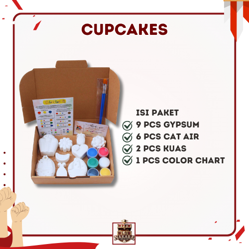 

Paket Lukis Gypsum Lengkap dengan Tema Cupcakes DIY I Mainan Edukasi Anak I Menggambar & Melukis