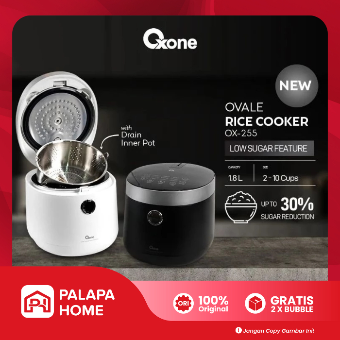 Oxone Digital Rice Cooker Low Sugar Less Carbo Penanak Nasi Rendah Gula 1,8 Liter Aesthetic OX-255