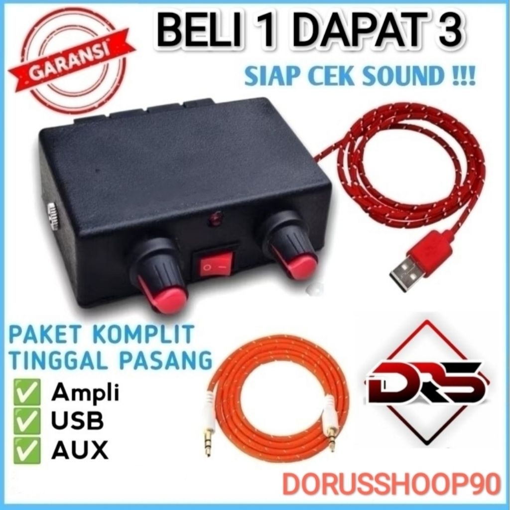 Power Amplifier mini PAM... 5Volt 2 Chanel Free USB Free AUX Jernih Bas Mantap Termurah