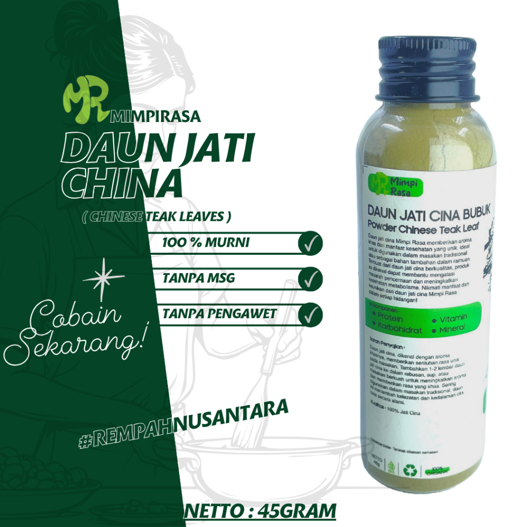 

BUMBU | DAUN JATI CINA BUBUK | SENNA ALEXANDRINA POWDER 60g