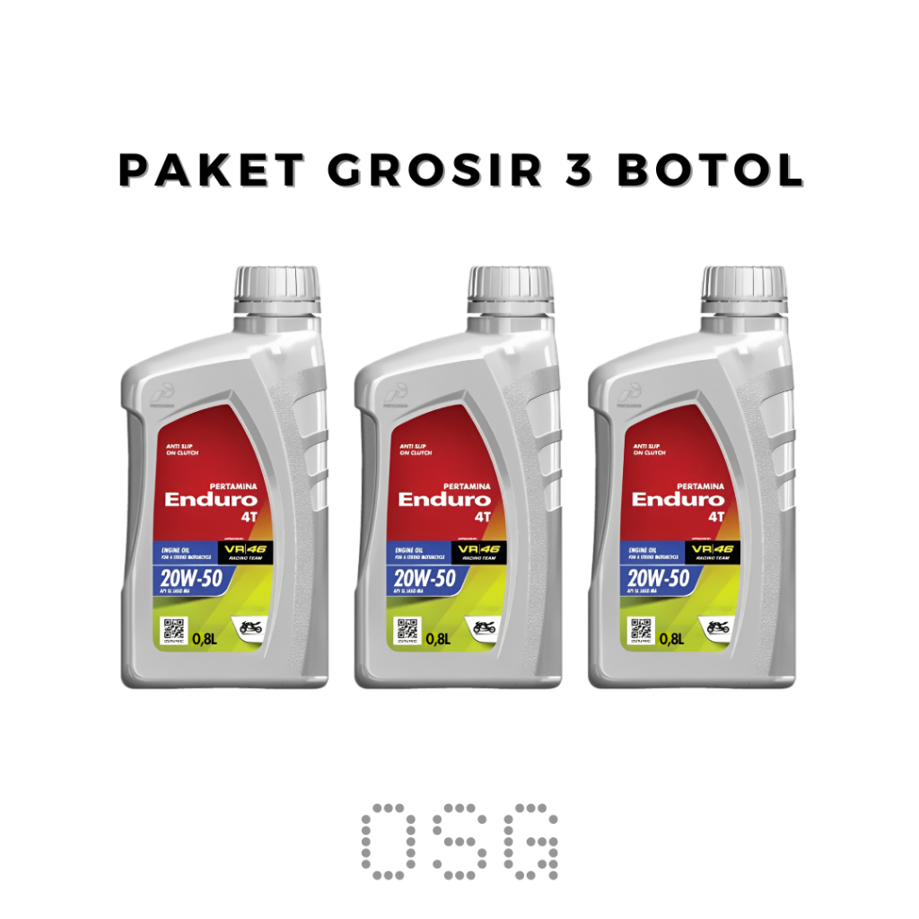 Paket Grosir 3 Botol Oli Enduro 4T 0,8L 800ml SAE 20W-50 API SL JASO MB