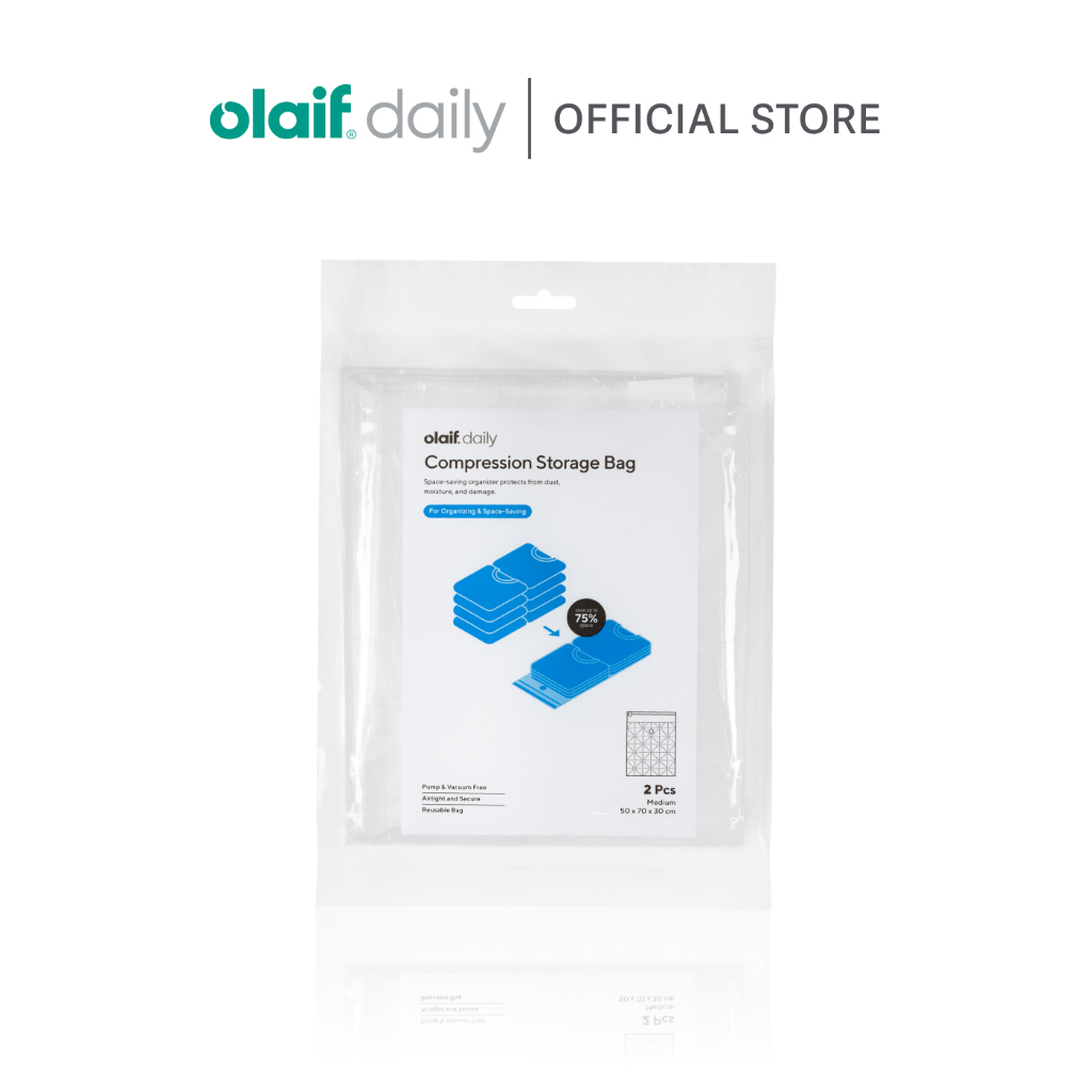 Olaif Daily Compression Storage Bag - 2 pcs - Tas Penyimpanan Kompresi untuk pakaian, selimut, dan b