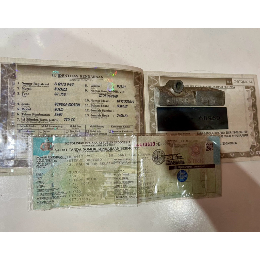 Paper surat motor suzuki 750cc
