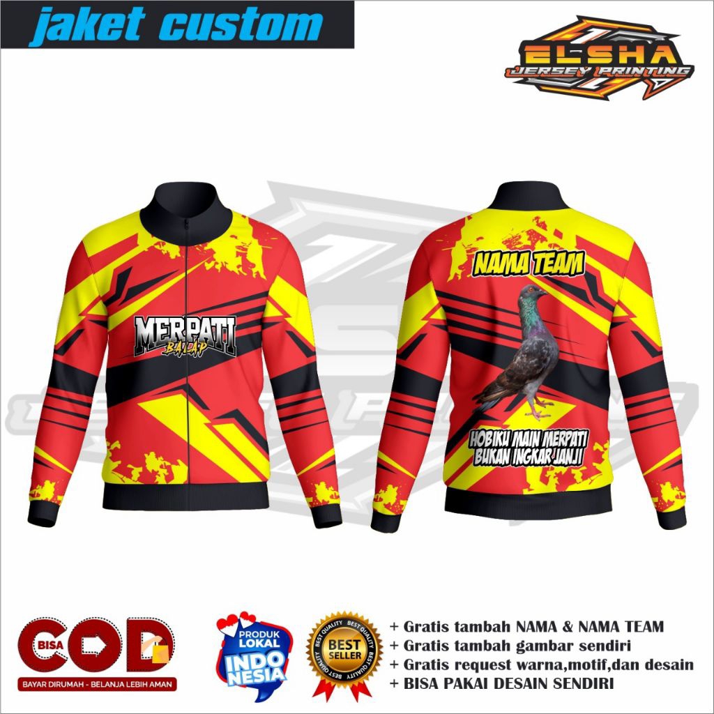 jaket merpati/jaket merpati gratis request desain/jaket merpati full printing/jaket merpati custom