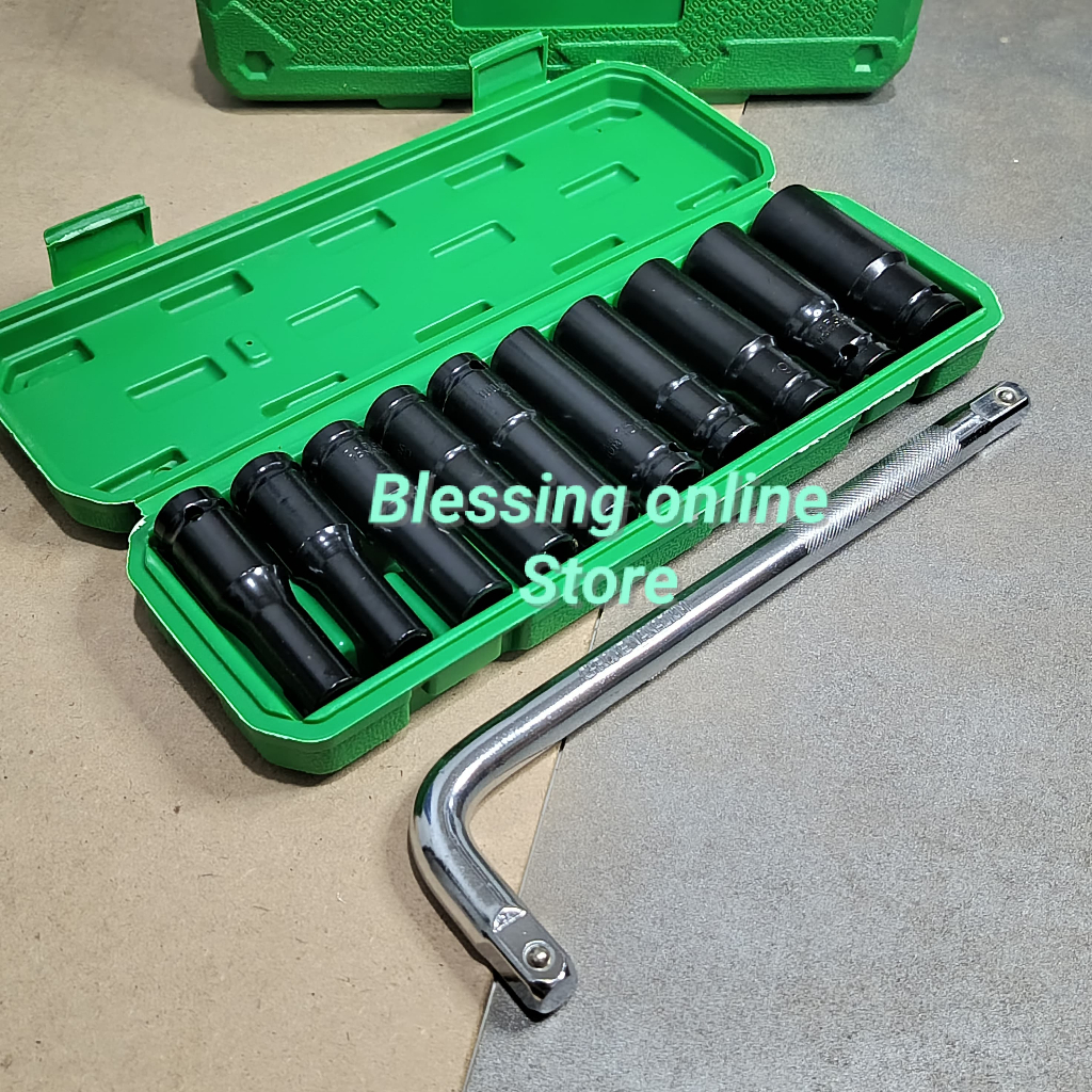 MATA KUNCI SOK 22 atau 21 mm PANJANG TEKIRO SHOCK 8-24 mm atau Impact wrench 21mm 22mm - stang kunci