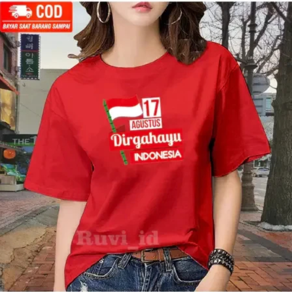 Kaos 1945 Perempuan Merdeka Cod Garuda Merah Putih Dewasa Cewek S M L Xl Xxl Lomba Kemerdekaan Repub