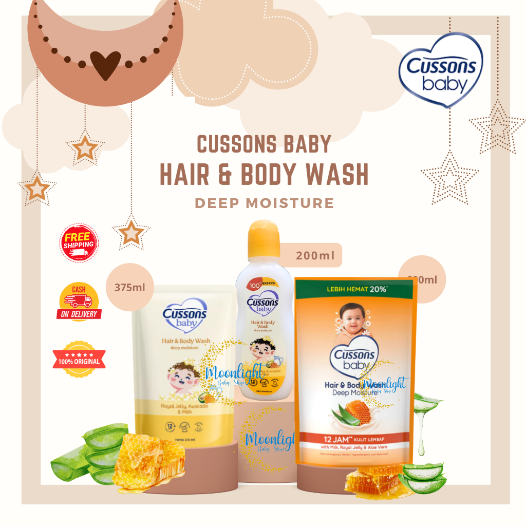 Cussons Baby Hair & Body Wash Deep Moisture - Sabun Shampoo Bayi
