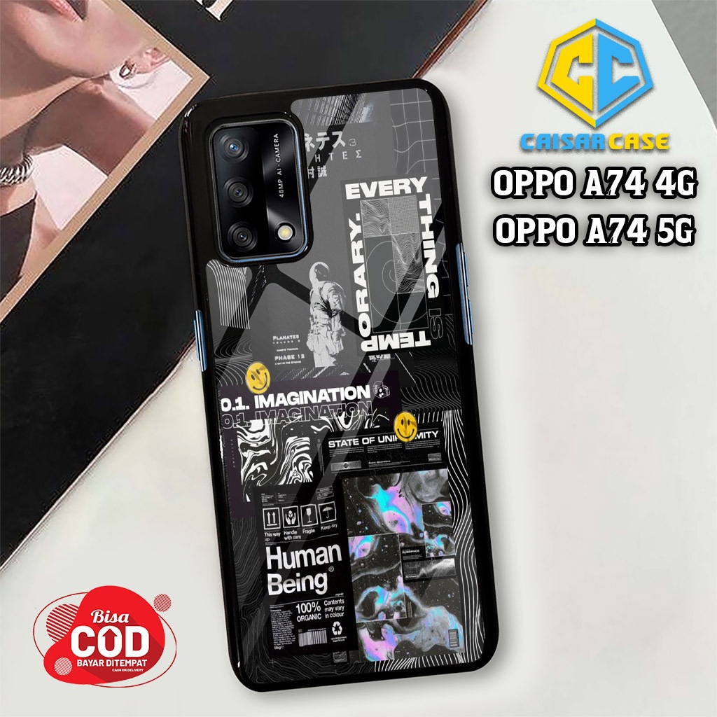 Case Glossy Oppo A74 A95 Casing Kilau Pelindung Hp Motif Aesthetic DESIGN PREMIUM