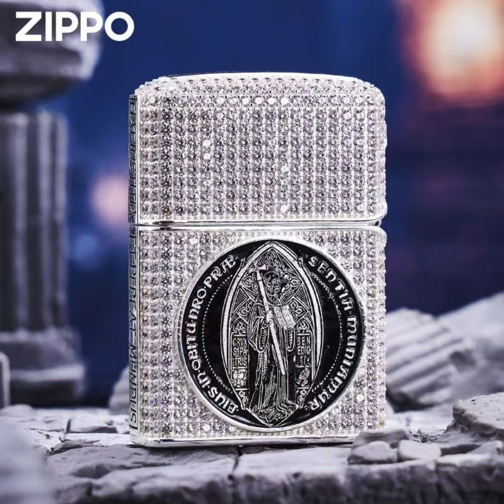 Korek Api Zippo Constantine Santo Lukas Full Diamond Langka