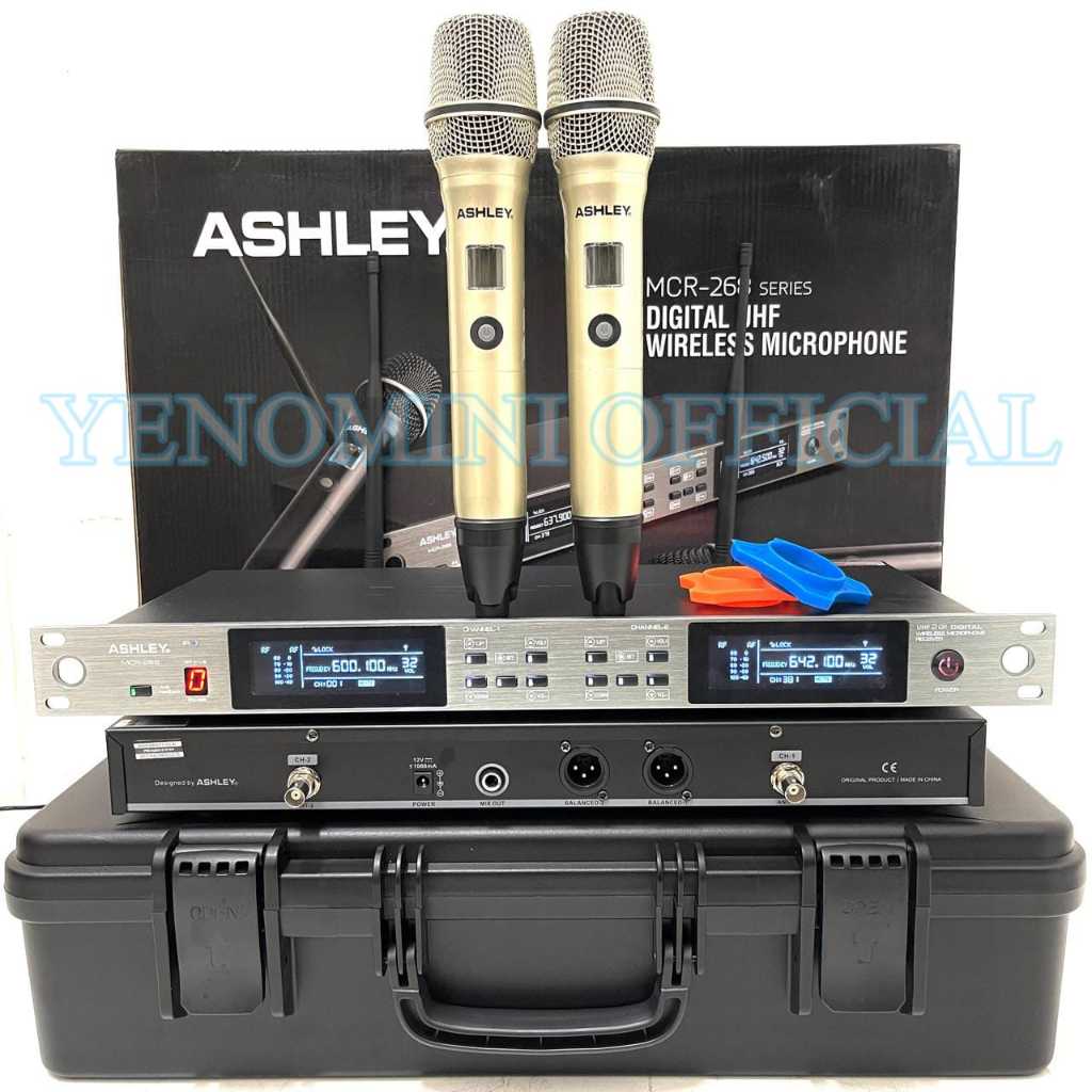 Mic Wireless Ashley MCR 268 Champange Free Koper Original 2bh Microphone Wireless Ashley MCR268 Cham