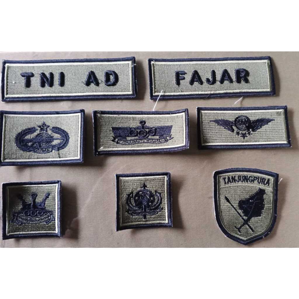 Full 1 Set Papan Nama Atribut TNI AD Model Terbaru