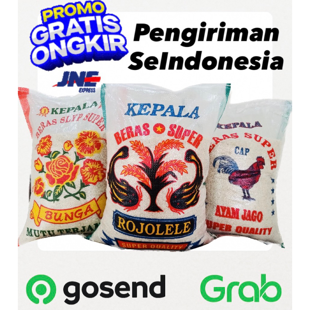 

BERAS CAP BUNGA//ROJOLELE//CAP JAGO 10lt